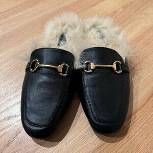 Faux Fur Black Mule SZ 9